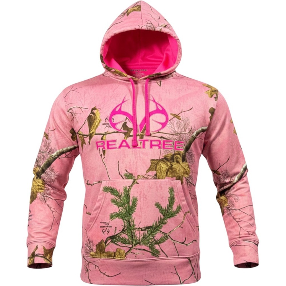 Realtree Hoodie Girls M 8-10 Pink Camo Polyester Pullover Outdoor Y2K